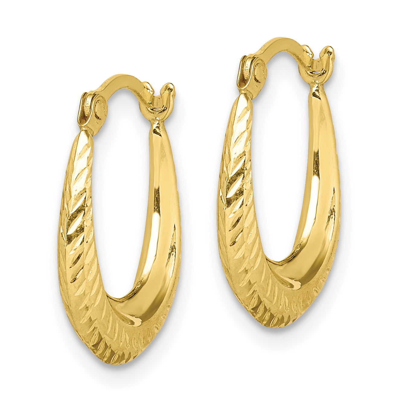 10K Textured Hollow Hoop Earrings - Solomon Jewelers