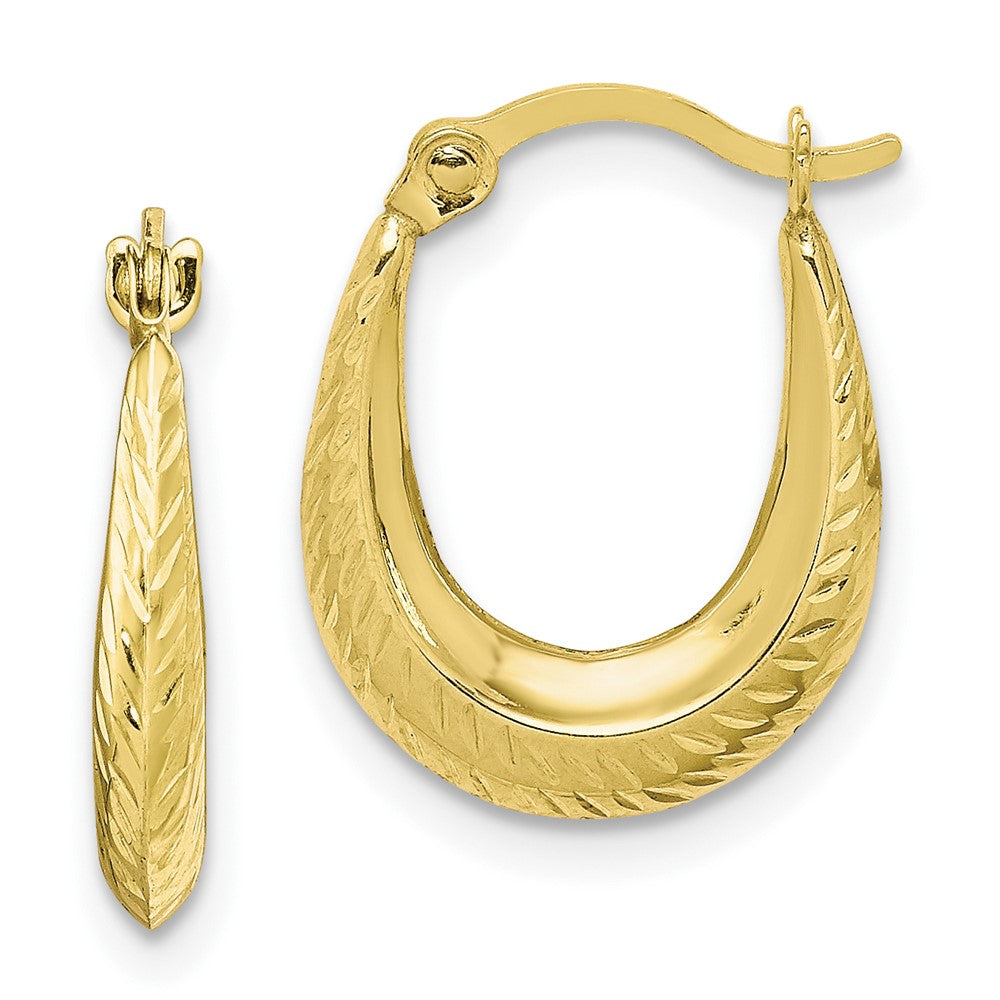 10K Textured Hollow Hoop Earrings - Solomon Jewelers