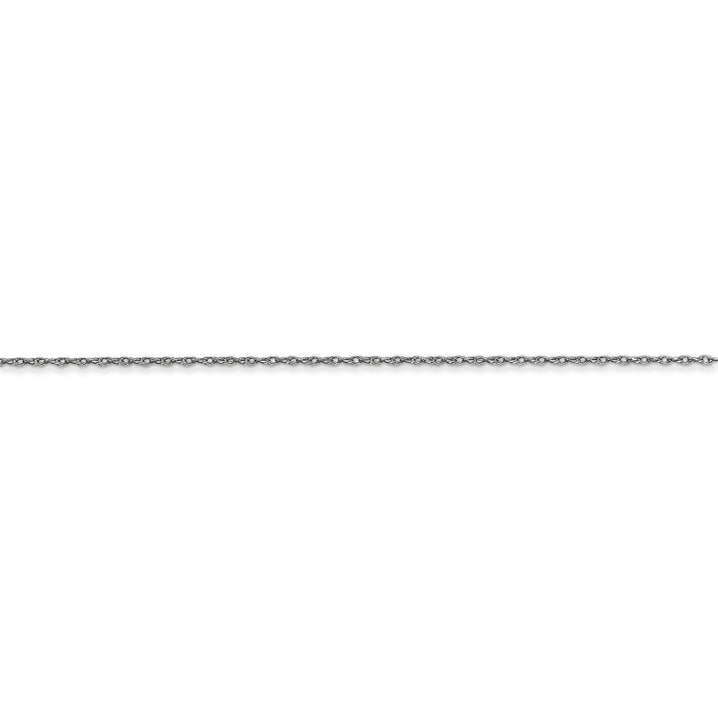 10k White Gold .5mm Carded Cable Rope Chain - Solomon Jewelers
