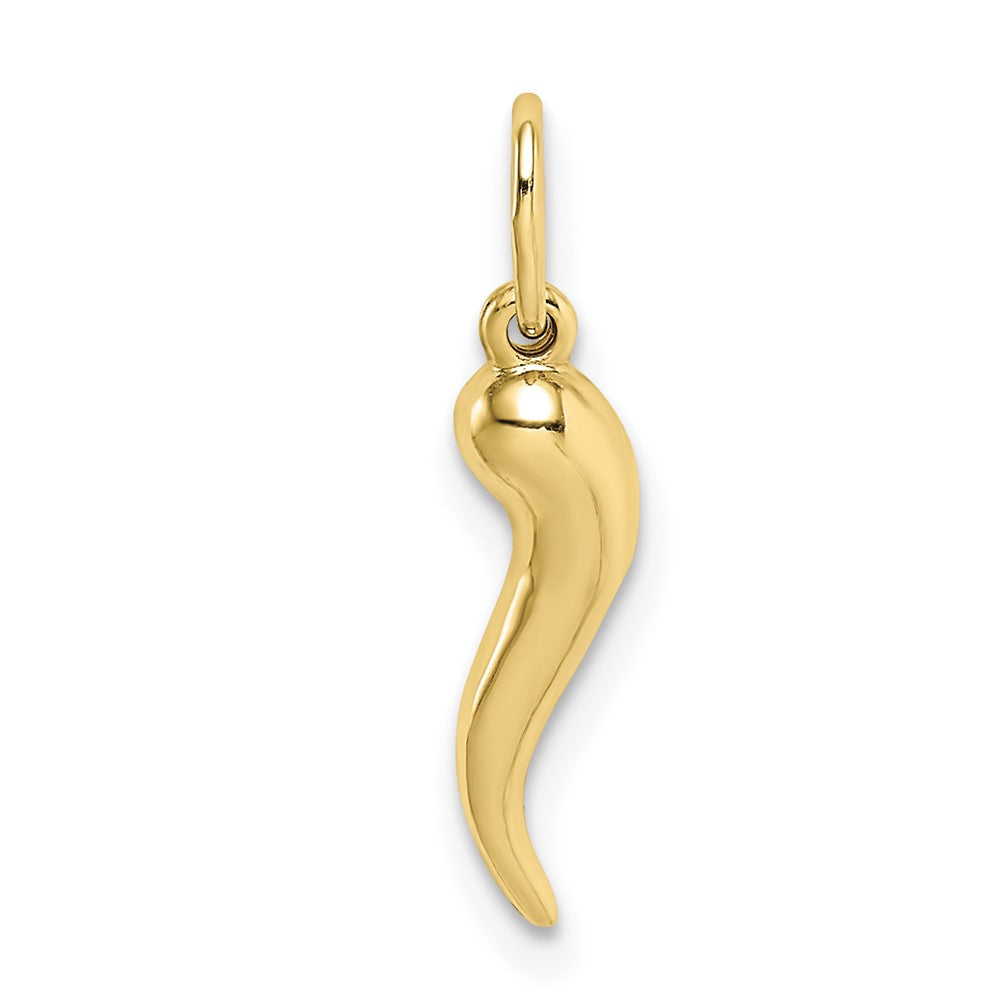 10k Hollow Italian Horn Pendant - Solomon Jewelers