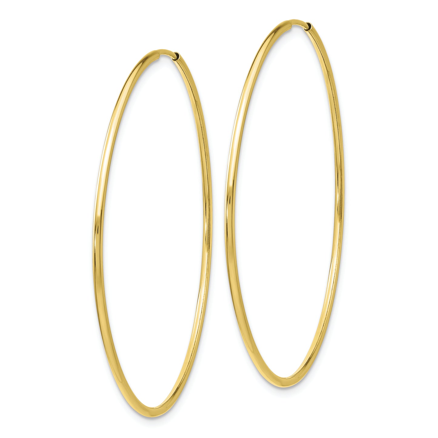 10k Polished Endless Tube Hoop Earrings - Solomon Jewelers