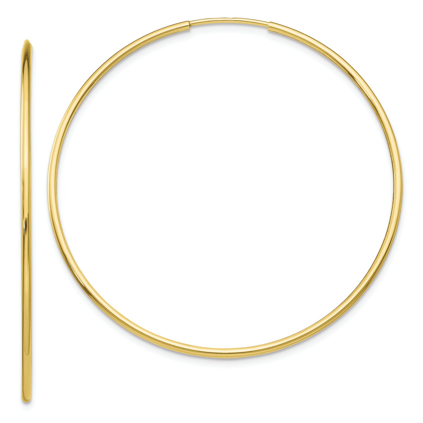 10k Polished Endless Tube Hoop Earrings - Solomon Jewelers