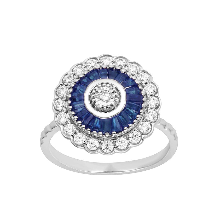 14K 0.41CT Diamond Sapphire Ring - Solomon Jewelers