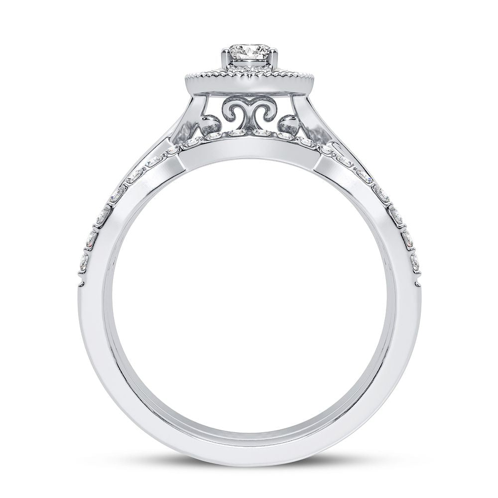 14K 0.60CT Diamond Bridal Ring - Solomon Jewelers