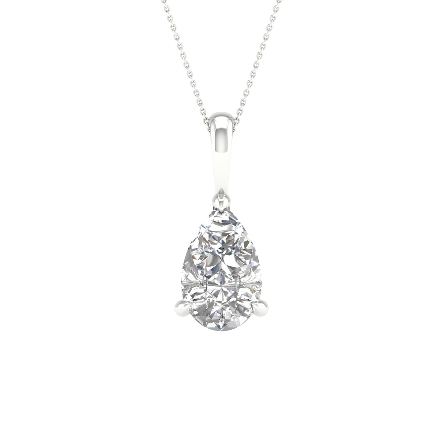 14K 2.00CT Certified Lab Grown Diamond Pendant ( IGI Certified ) - Solomon Jewelers