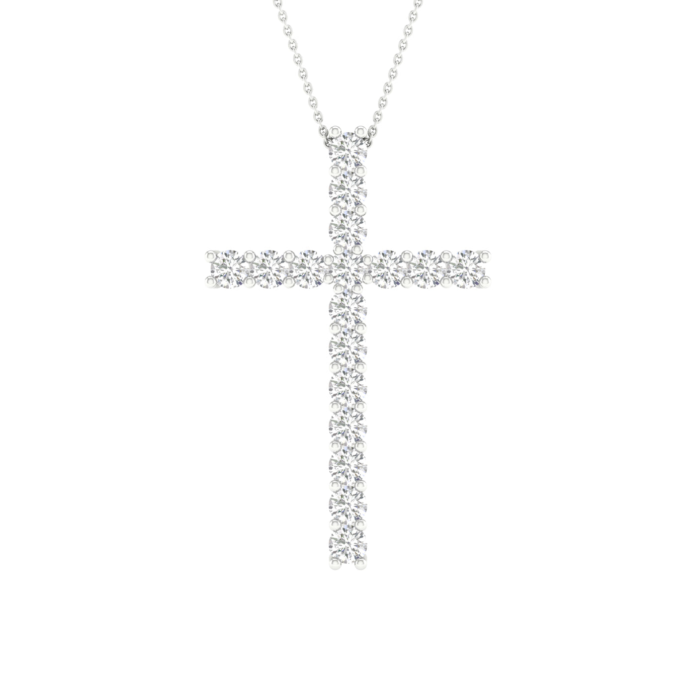 14K 1.00CT Certified Lab Grown Diamond Cross Pendant ( IGI Certified ) - Solomon Jewelers