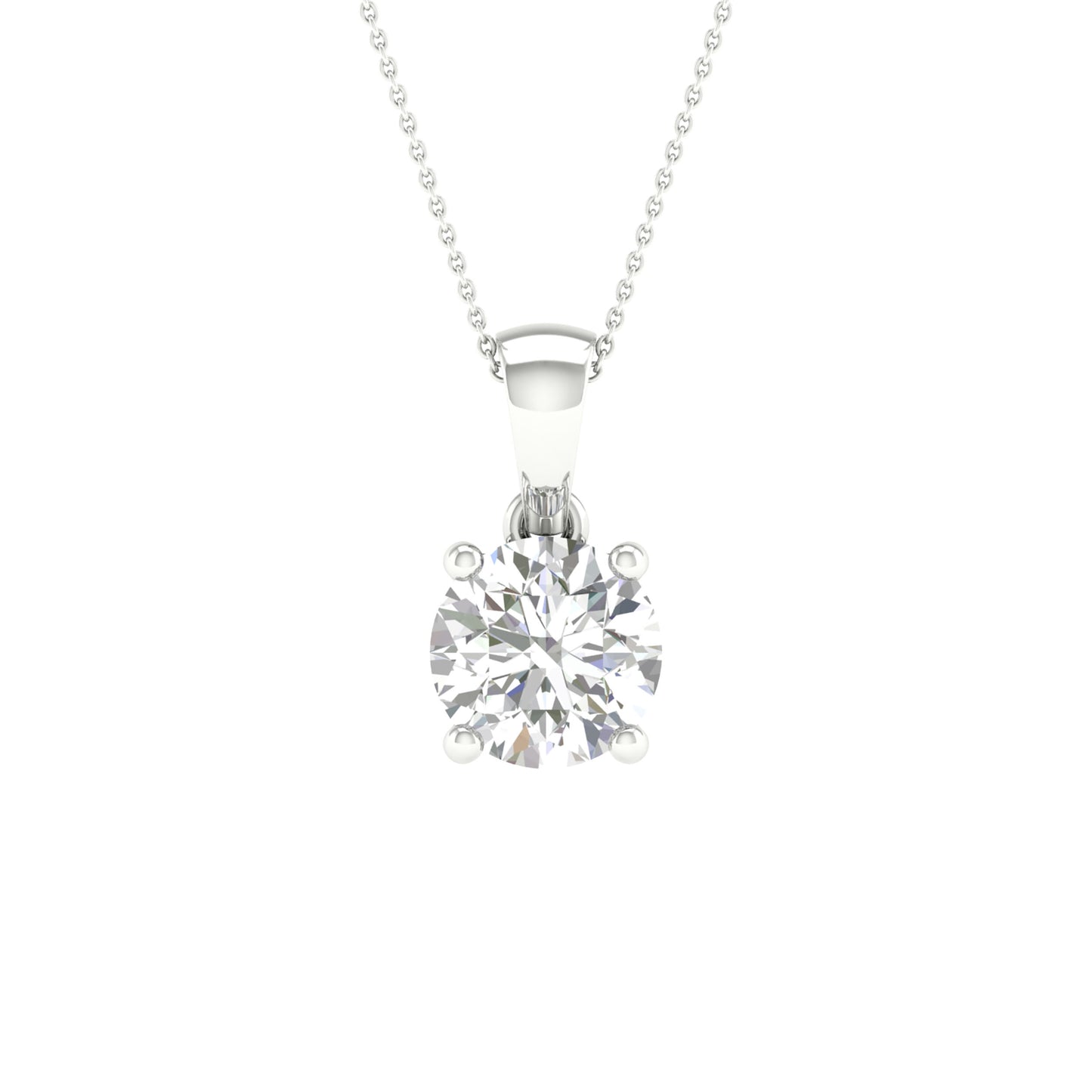14K 2.00CT Certified Lab Grown Diamond Pendant ( IGI Certified ) - Solomon Jewelers