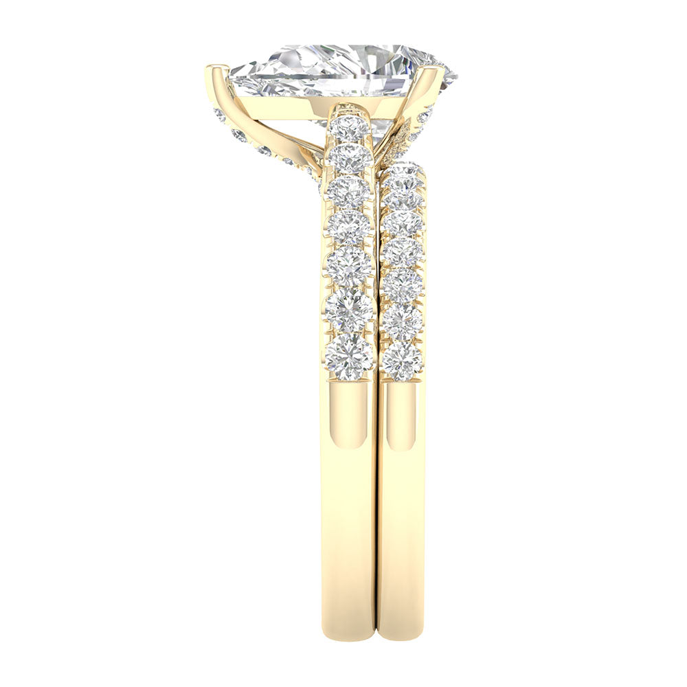14K 2.33CT Lab Grown Bridal Set - Solomon Jewelers