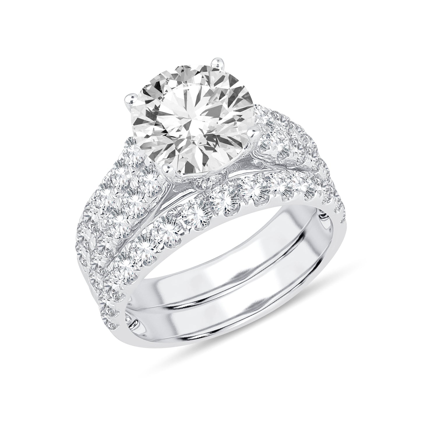 14K 5.00CT Lab Grown Bridal Set - Solomon Jewelers