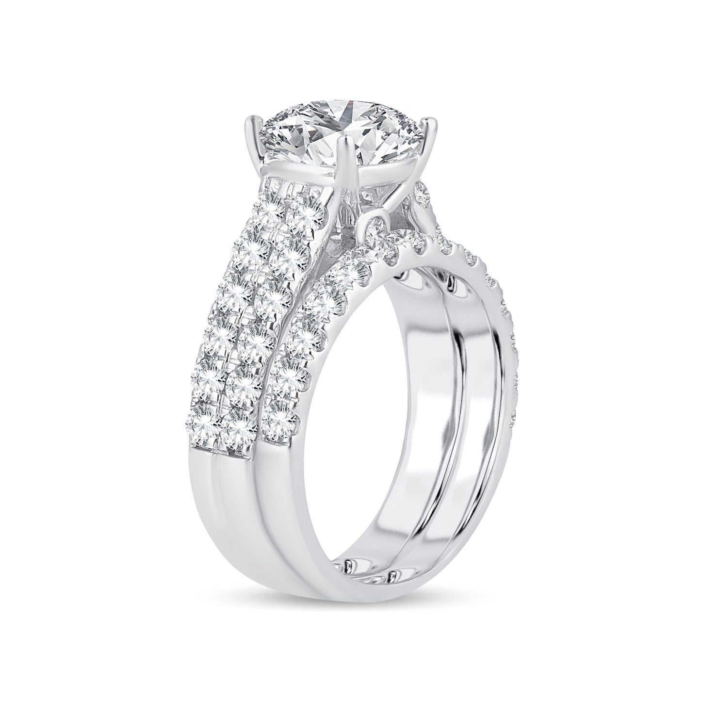 14K 5.00CT Lab Grown Bridal Set - Solomon Jewelers