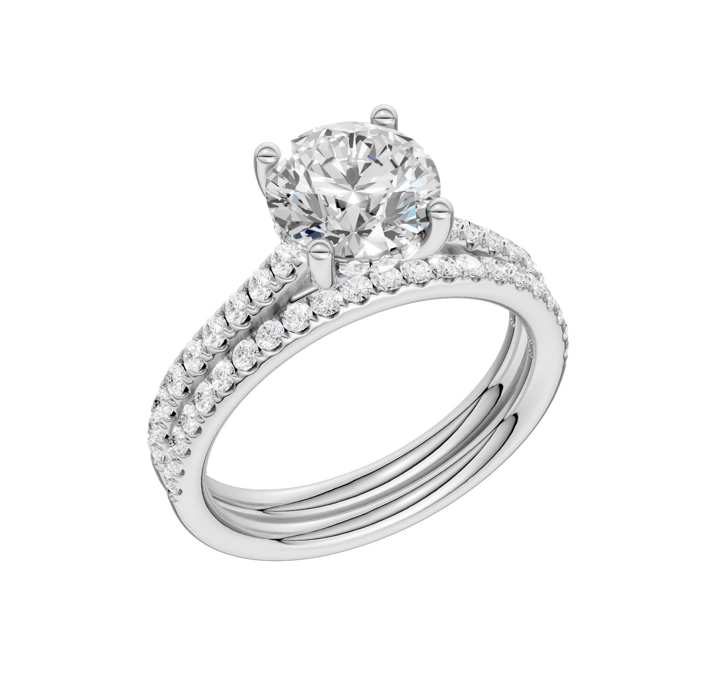 14K 2.50CT Lab Diamond Bridal Ring - Solomon Jewelers