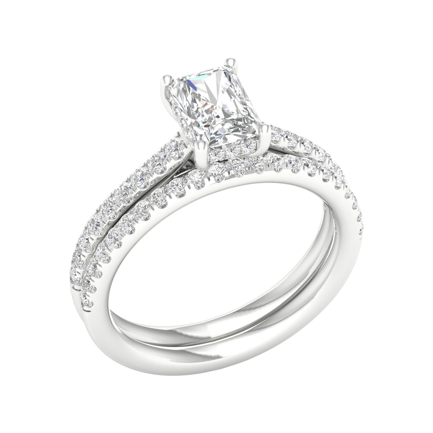 14K 1.50CT Certified Lab Grown Diamond Bridal Set - Solomon Jewelers