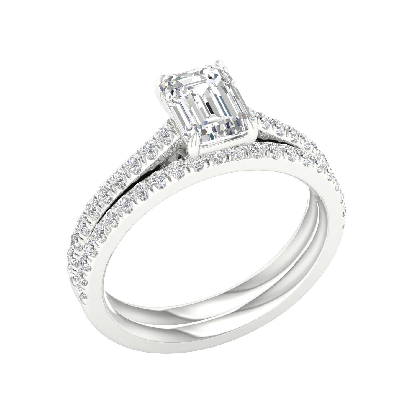 14K 1.50CT Certified Lab Grown Diamond Bridal Set - Solomon Jewelers