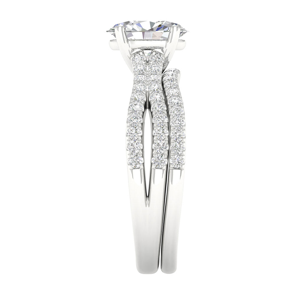 14K 1.40CT Lab Grown Bridal Set - Solomon Jewelers