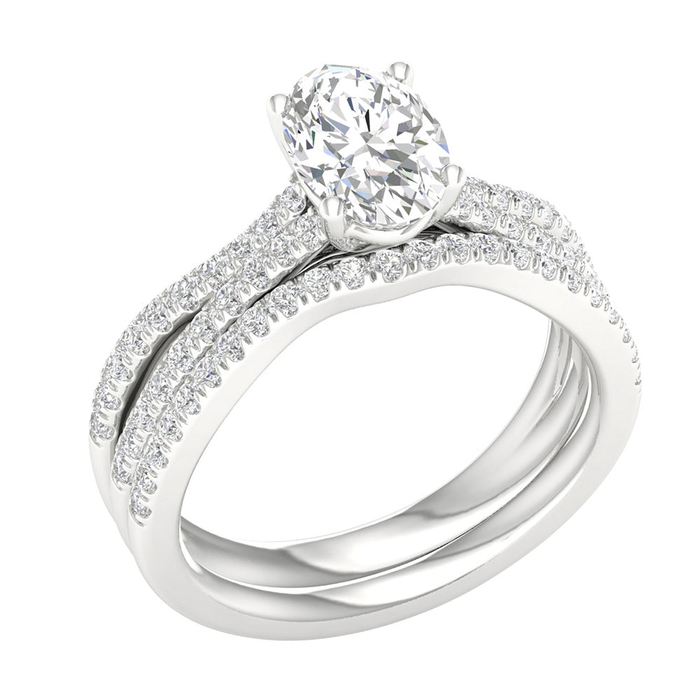 14K 1.40CT Lab Grown Bridal Set - Solomon Jewelers