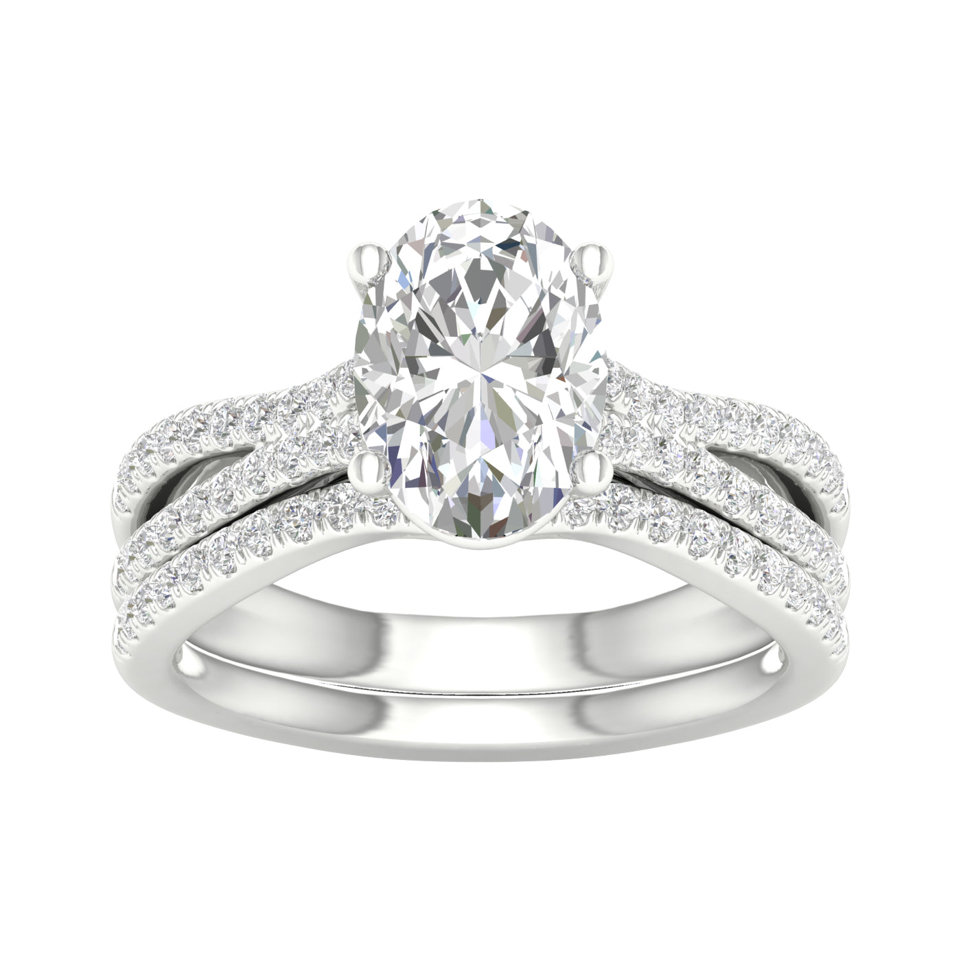 14K 1.40CT Lab Diamond Bridal Set - Solomon Jewelers
