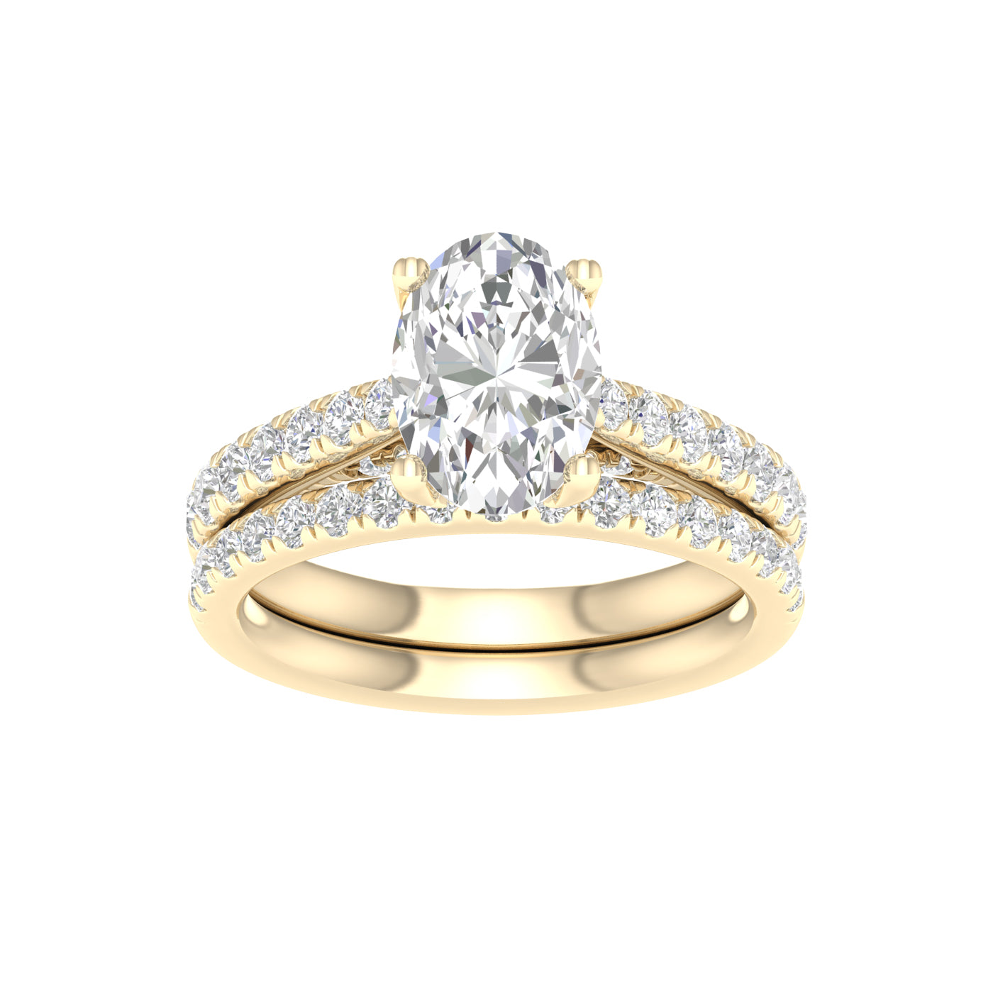 14K 3.00CT Lab Diamond Bridal Set - Solomon Jewelers
