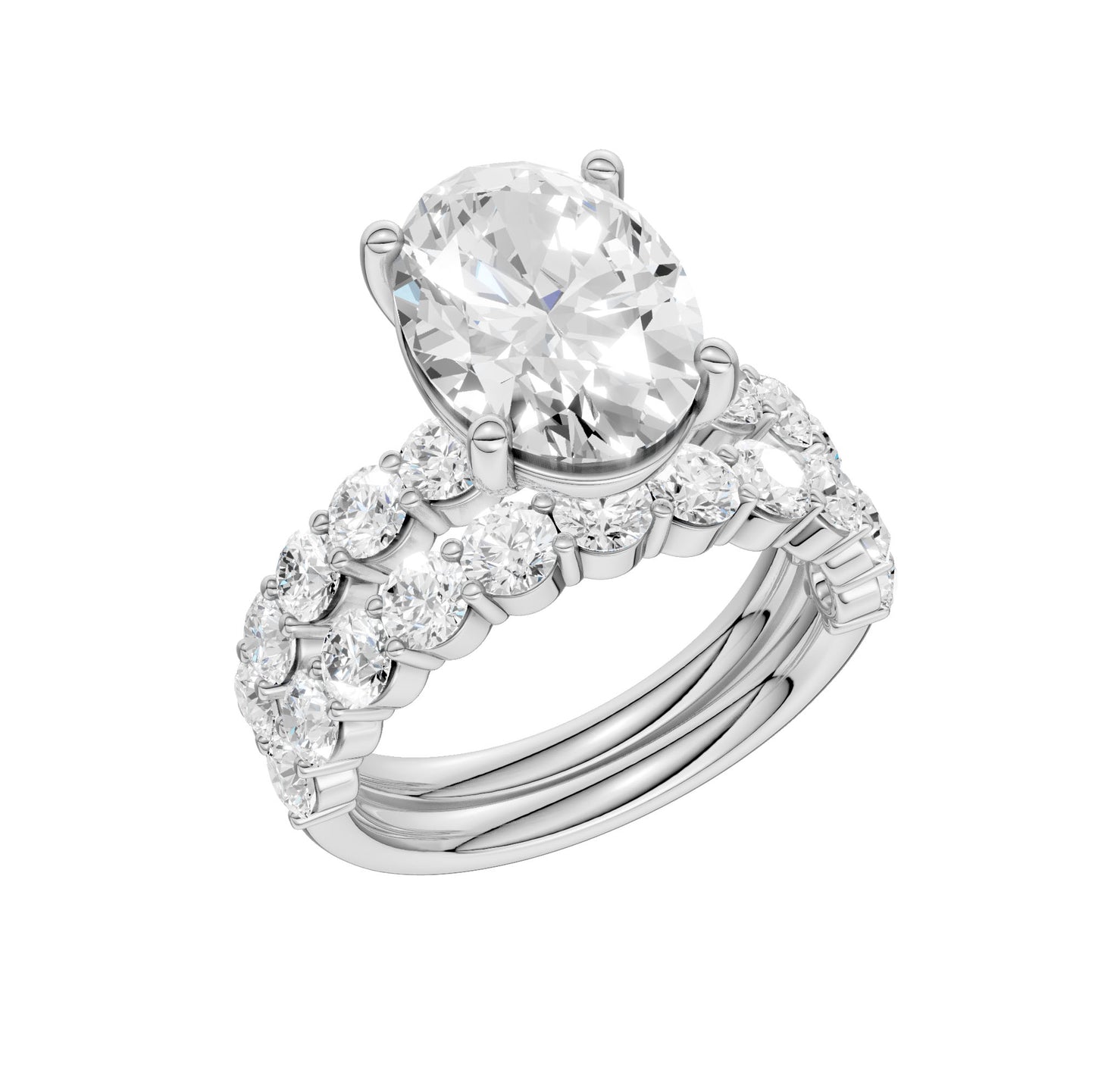 14K 6.00CT Certified Lab Grown Diamond Bridal Set - Solomon Jewelers