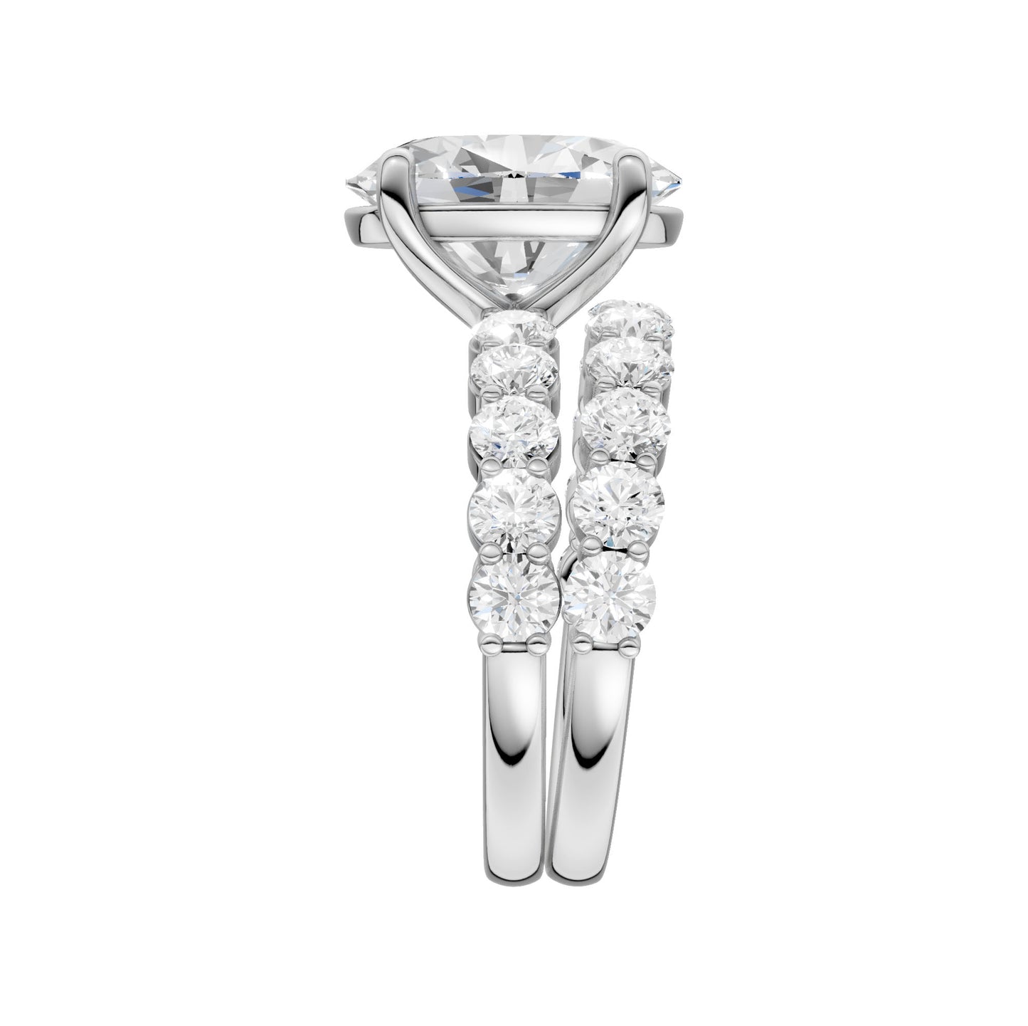 14K 6.00CT Certified Lab Grown Diamond Bridal Set - Solomon Jewelers