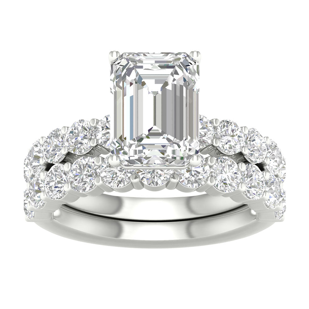 14K 6.00CT Certified Lab Grown Diamond Bridal Set - Solomon Jewelers