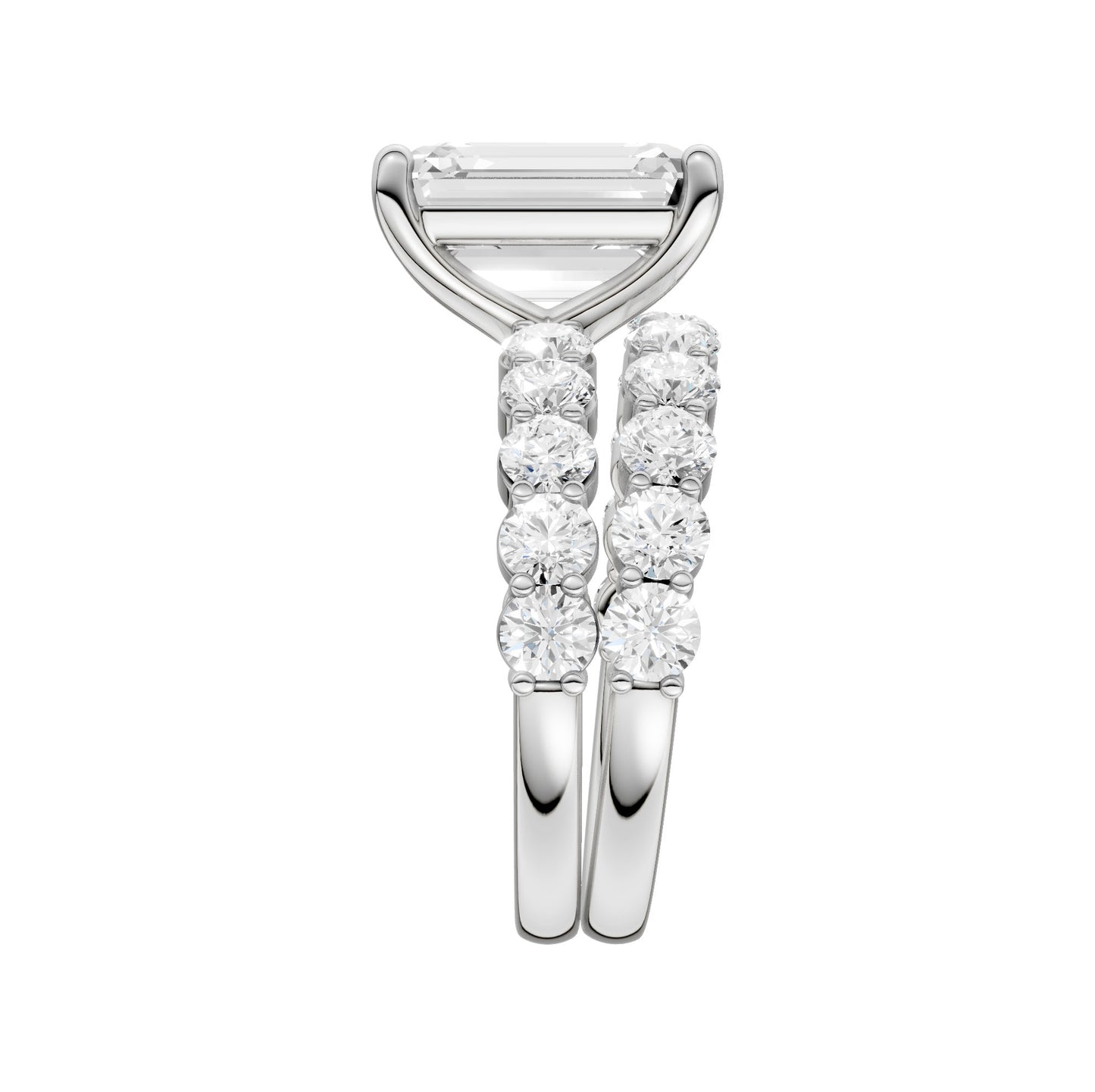 14K 6.00CT Certified Lab Grown Diamond Bridal Set - Solomon Jewelers