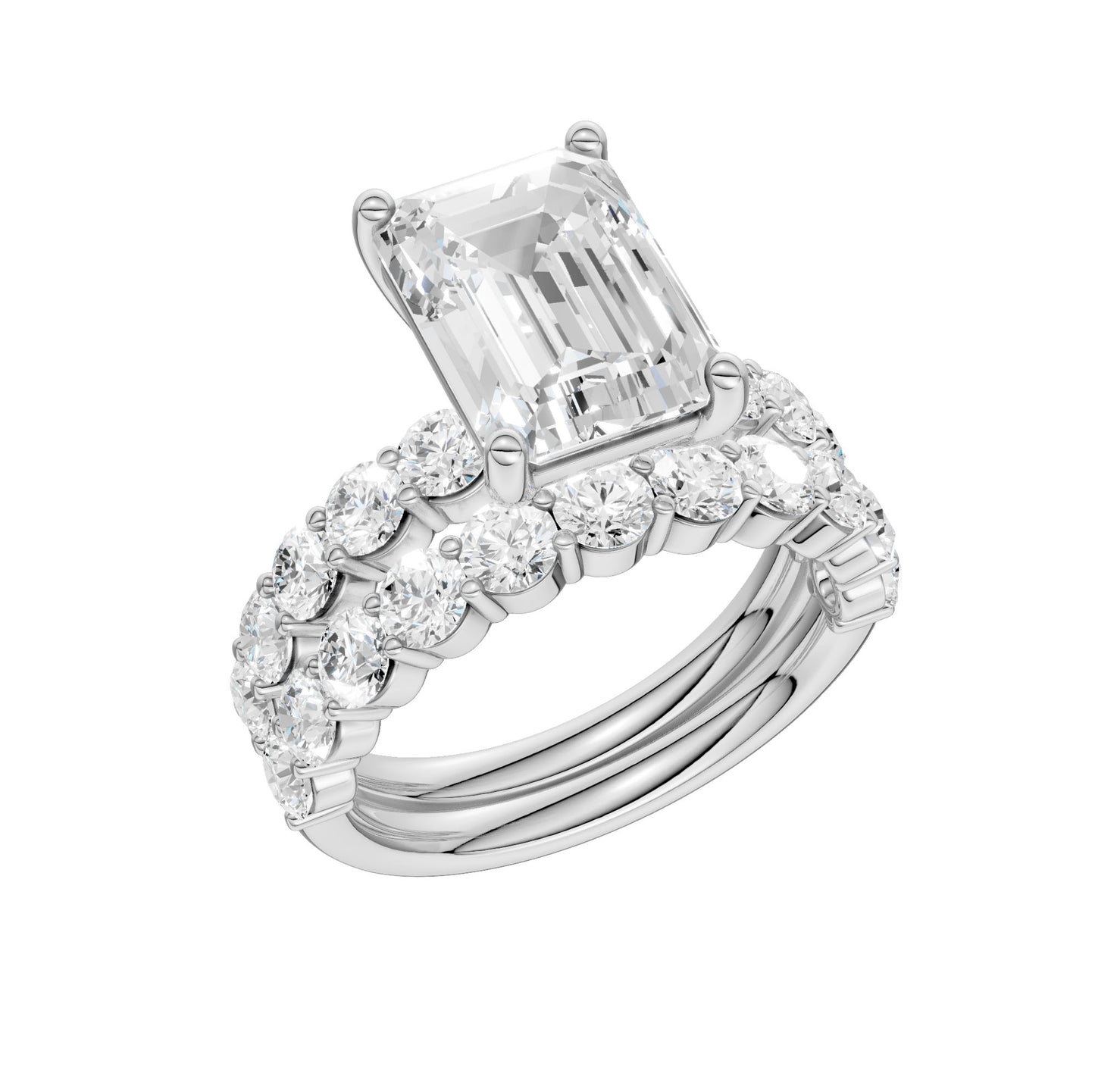 14K 6.00CT Certified Lab Grown Diamond Bridal Set - Solomon Jewelers
