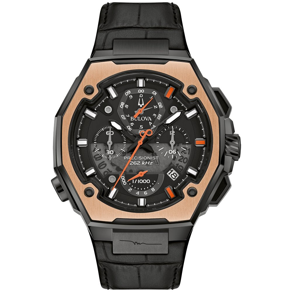 Bulova Stainless Steel and 18 Karat Rose Gold Marc Anthony Mens Watch - Solomon Jewelers
