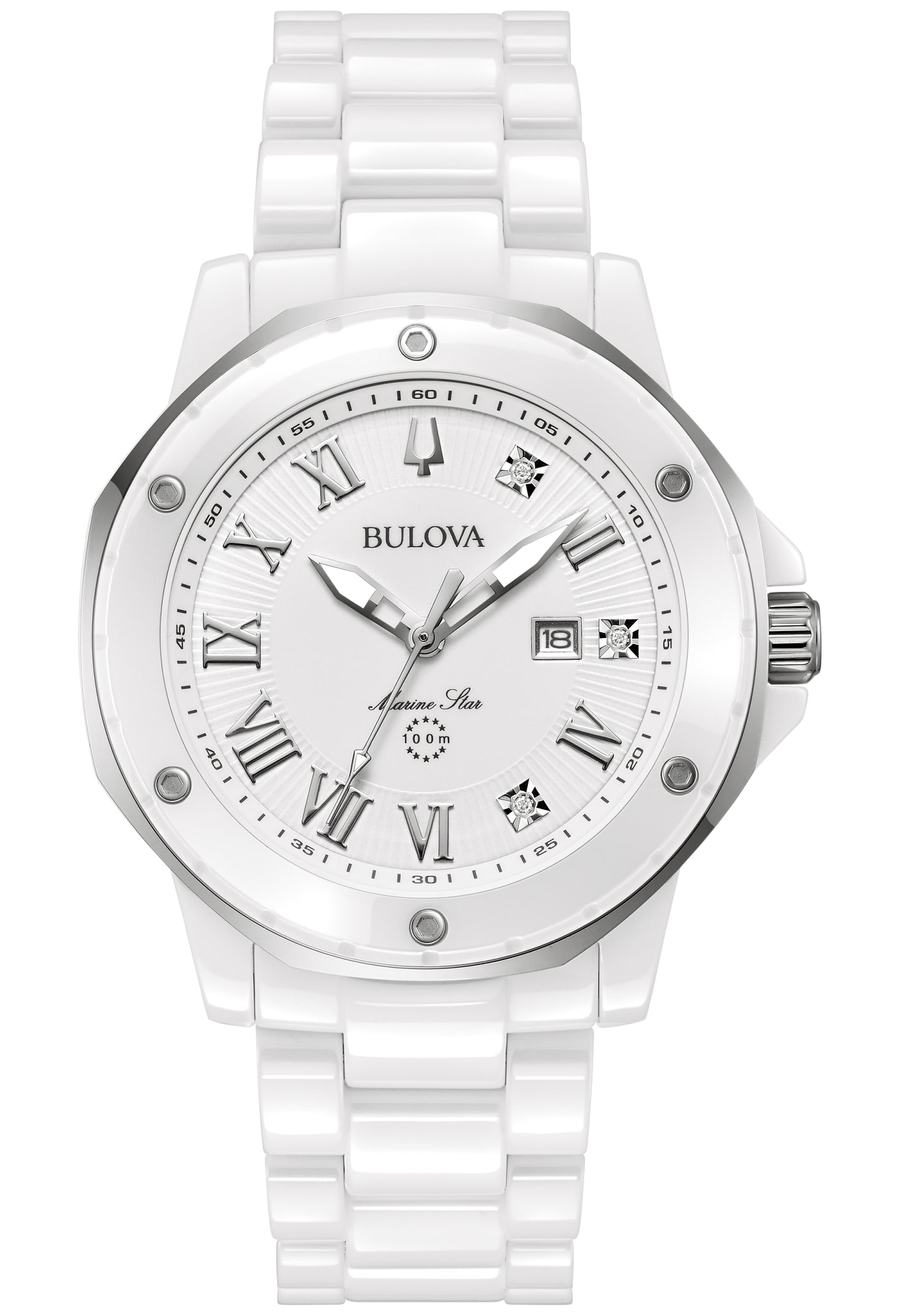Bulova Stainless Steel & Ceramic Marc Anthony Ladies Watch - Solomon Jewelers