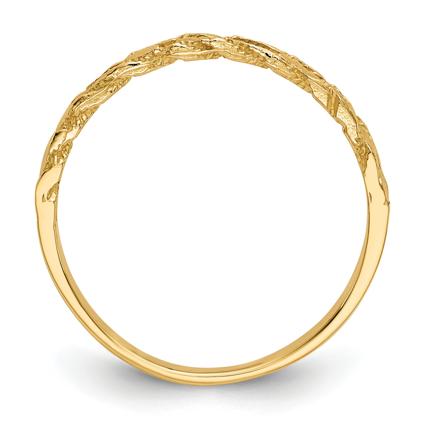 14k Diamond-cut Rope Ring - Solomon Jewelers