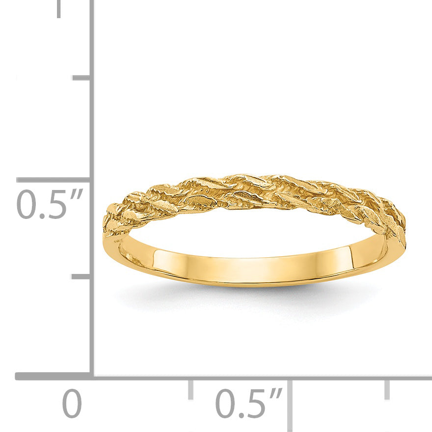 14k Diamond-cut Rope Ring - Solomon Jewelers