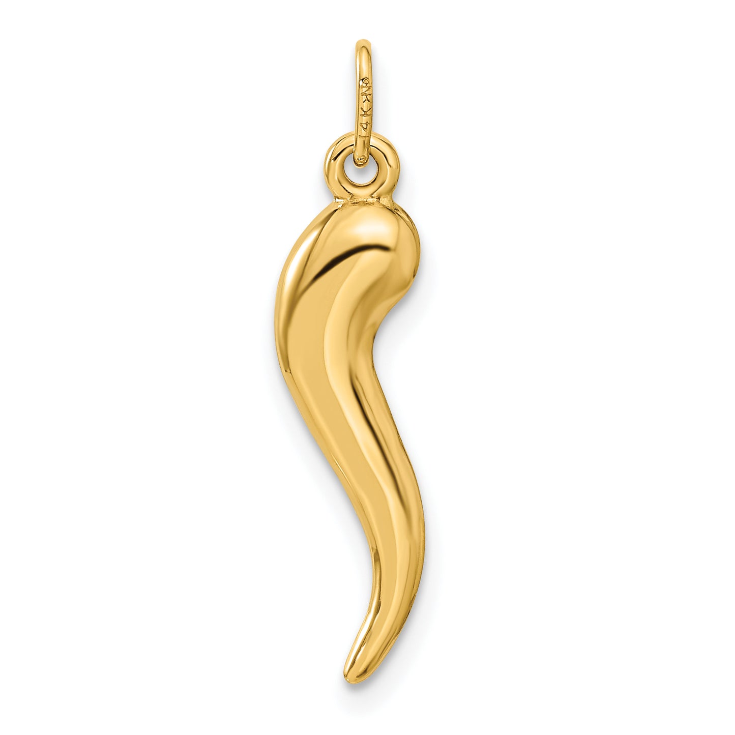 14k 3D Italian Horn Charm - Solomon Jewelers