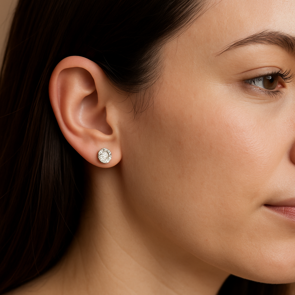 Certified 1 Carat Lab Grown Diamond Solitaire Stud Earrings 14K Gold - F/VS - Solomon Jewelers
