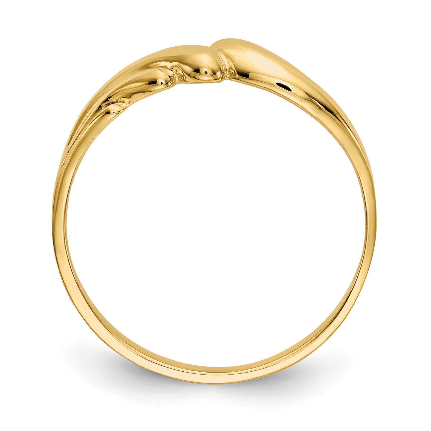 14k Polished Swirl Dome Ring - Solomon Jewelers