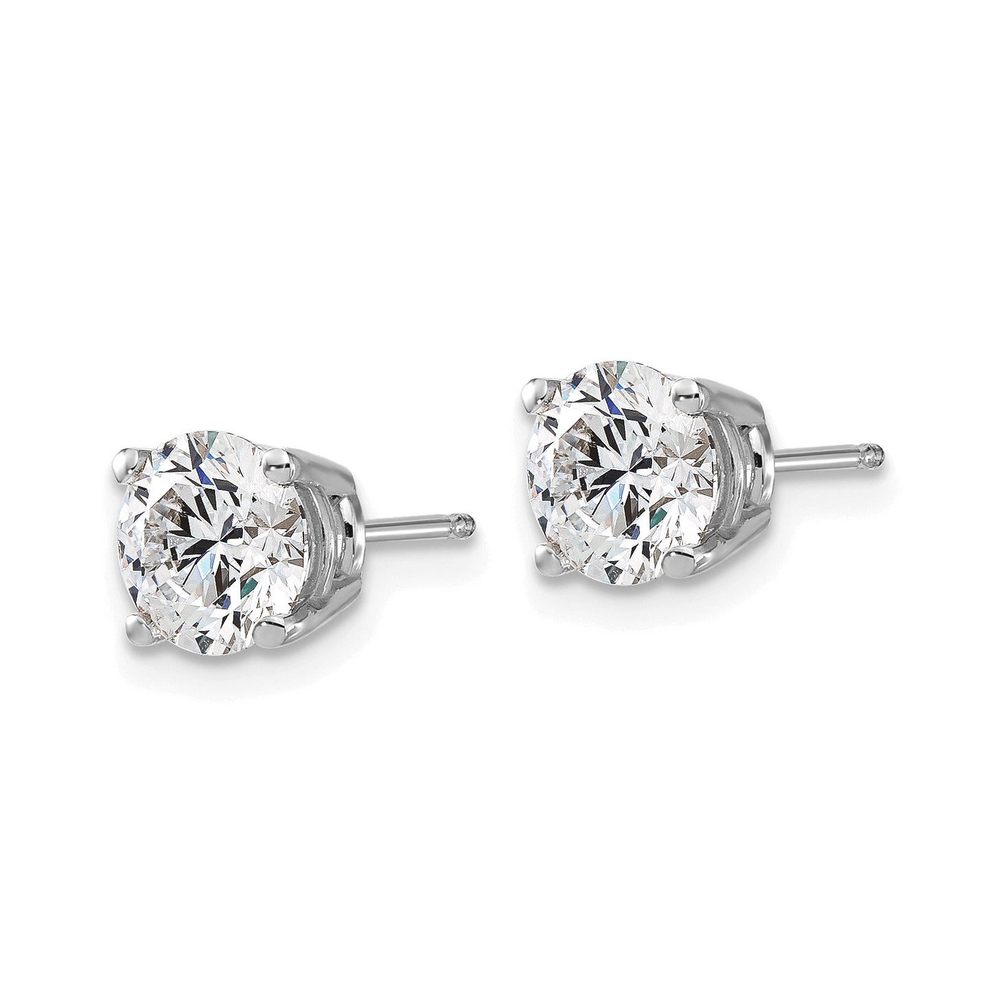 14K White Gold Lab Grown Diamond 2ctw VS/SI FGH 4 Prong Earrings - Solomon Jewelers