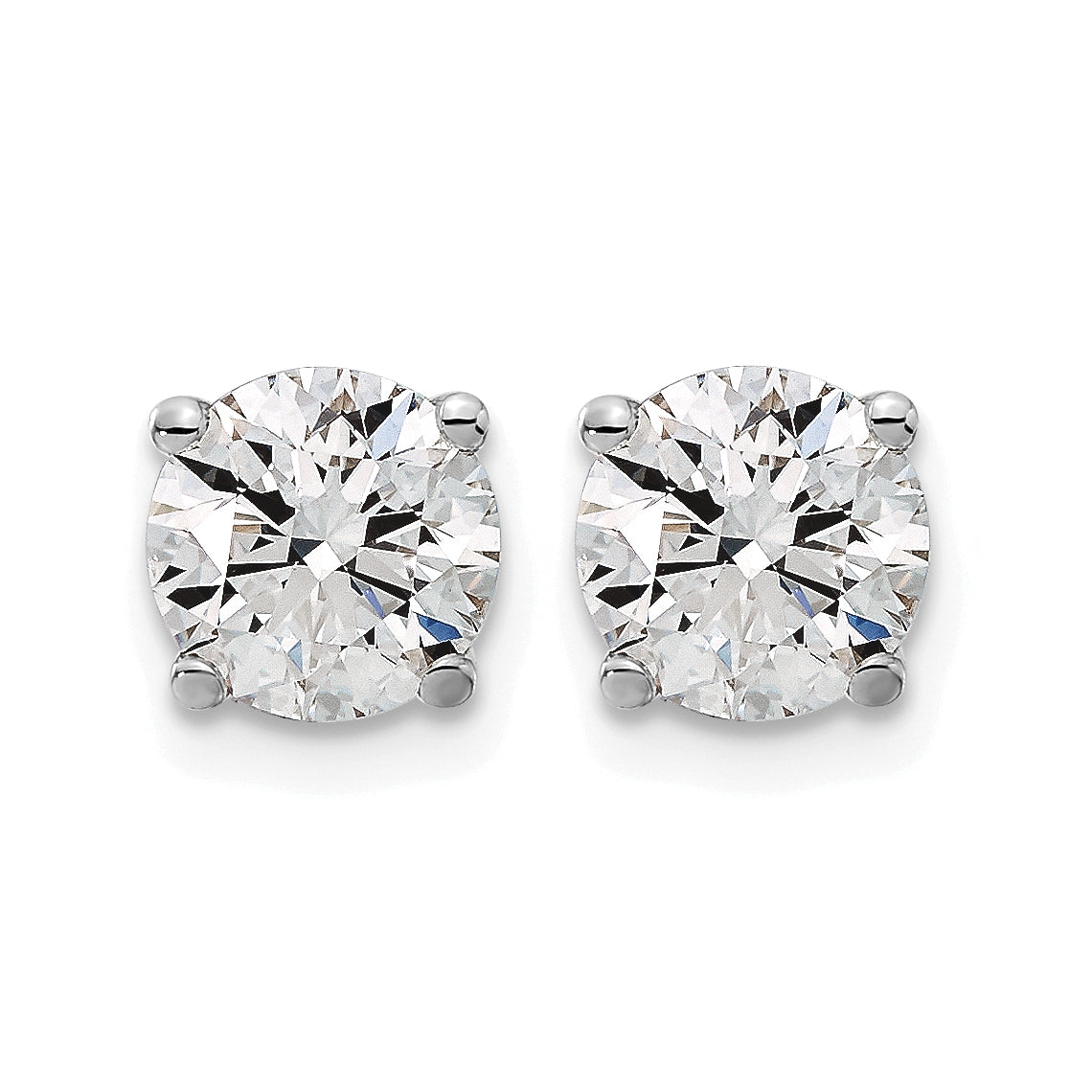 14K White Gold Lab Grown Diamond 2ctw VS/SI FGH 4 Prong Earrings - Solomon Jewelers