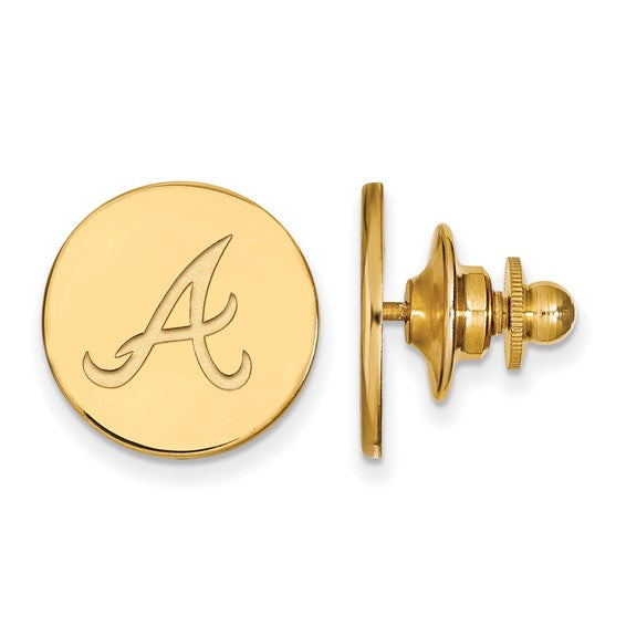 Major League Baseball LogoArt Atlanta Braves Pin in 14 Karat Gold - Solomon Jewelers