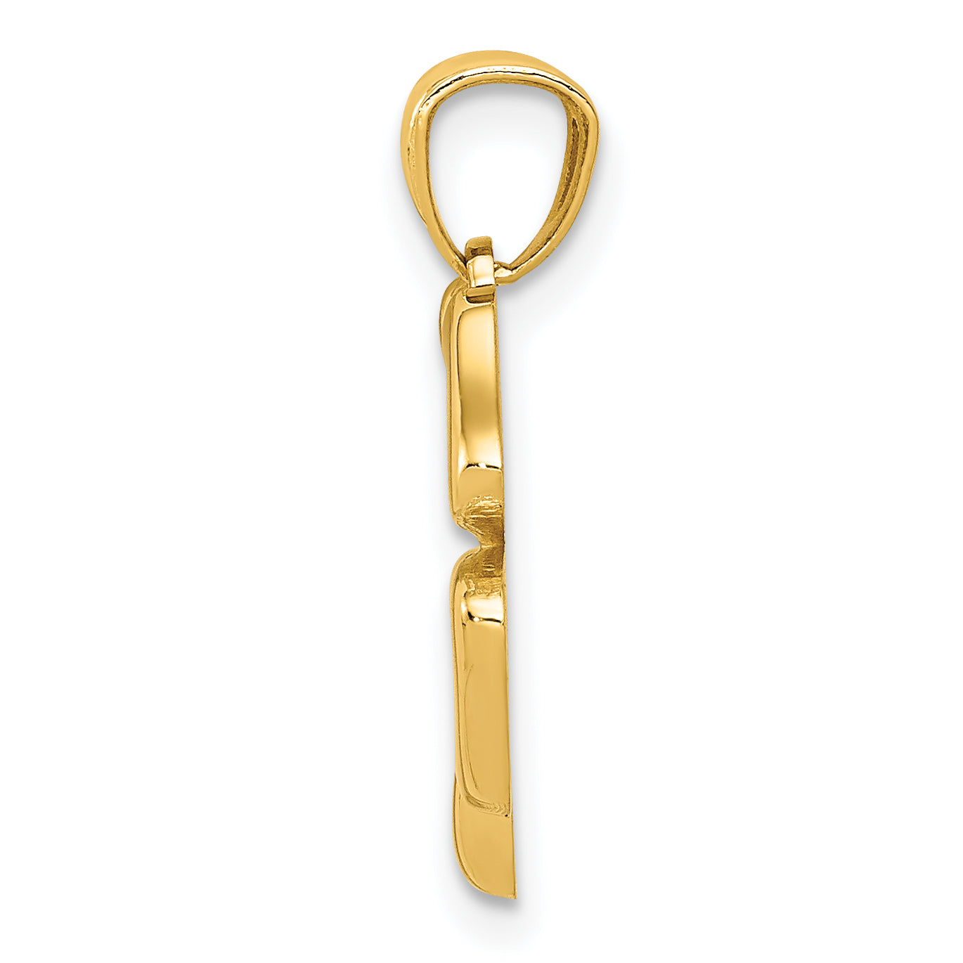 14k Gold Polished 4 Leaf Clover Pendant - Solomon Jewelers