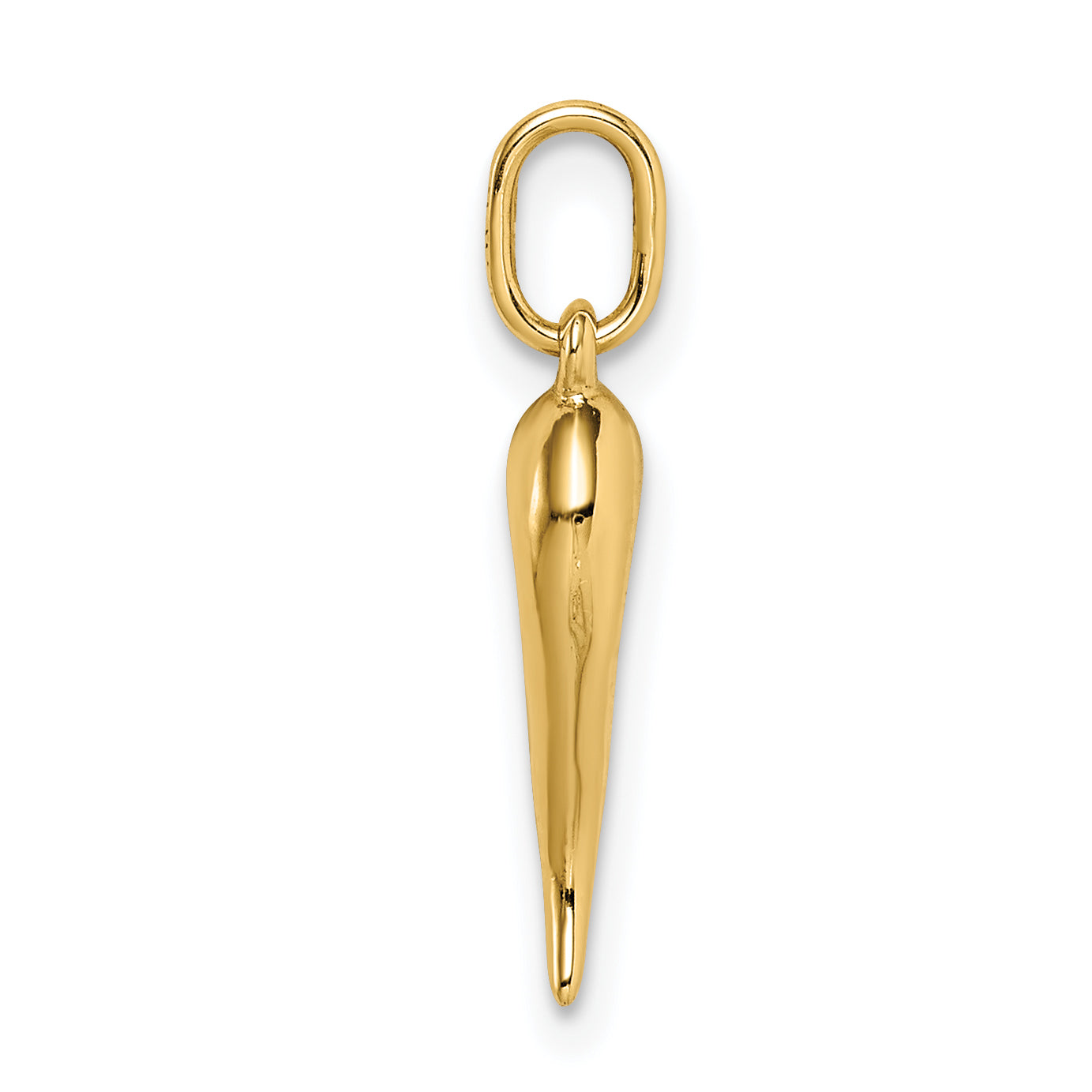 14k Hollow Italian Horn Pendant - Solomon Jewelers