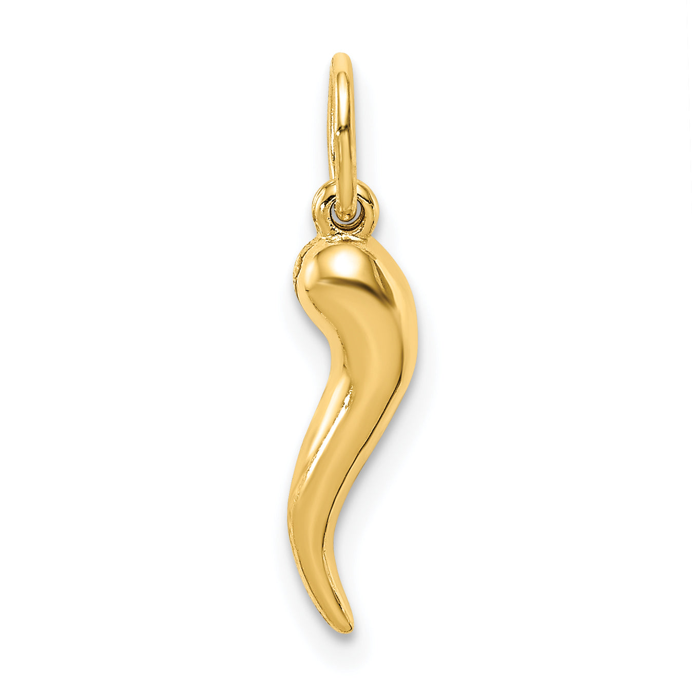14k Hollow Italian Horn Pendant - Solomon Jewelers