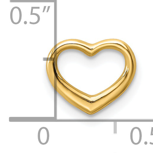 14K Polished Mini Floating Heart Slide - Solomon Jewelers