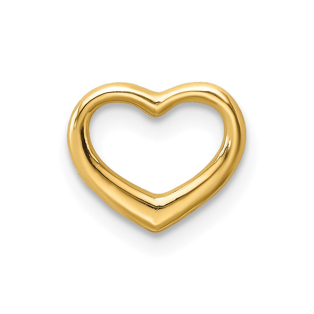 14K Polished Mini Floating Heart Slide - Solomon Jewelers