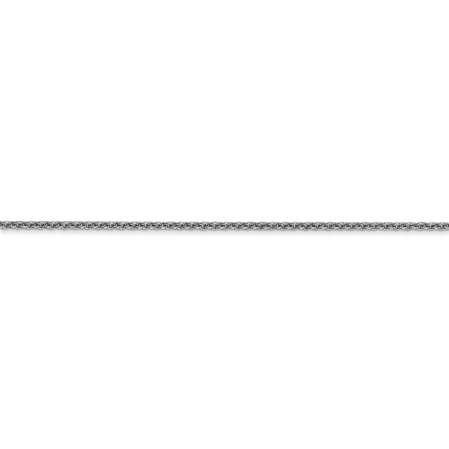 14k WG 1.4mm Round Open Link Cable Chain - Solomon Jewelers