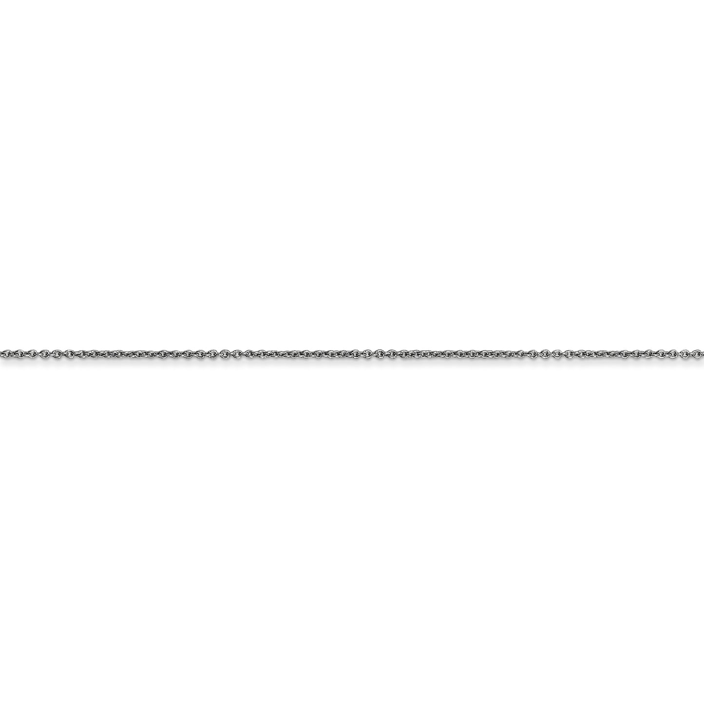 14k WG .75mm Round Open Link Cable Chain - Solomon Jewelers