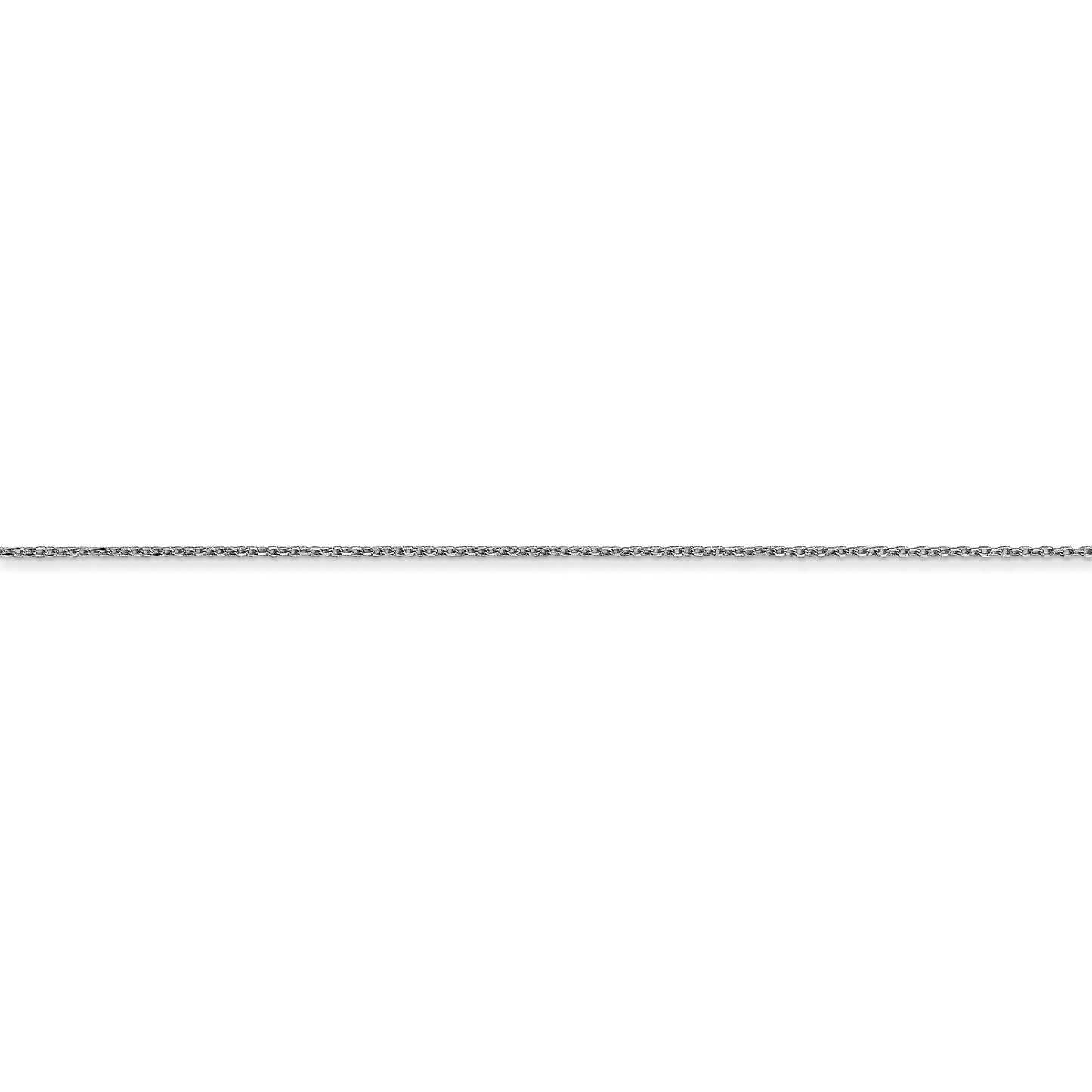 14k WG .6mm D/C Round Open Link Cable Chain - Solomon Jewelers