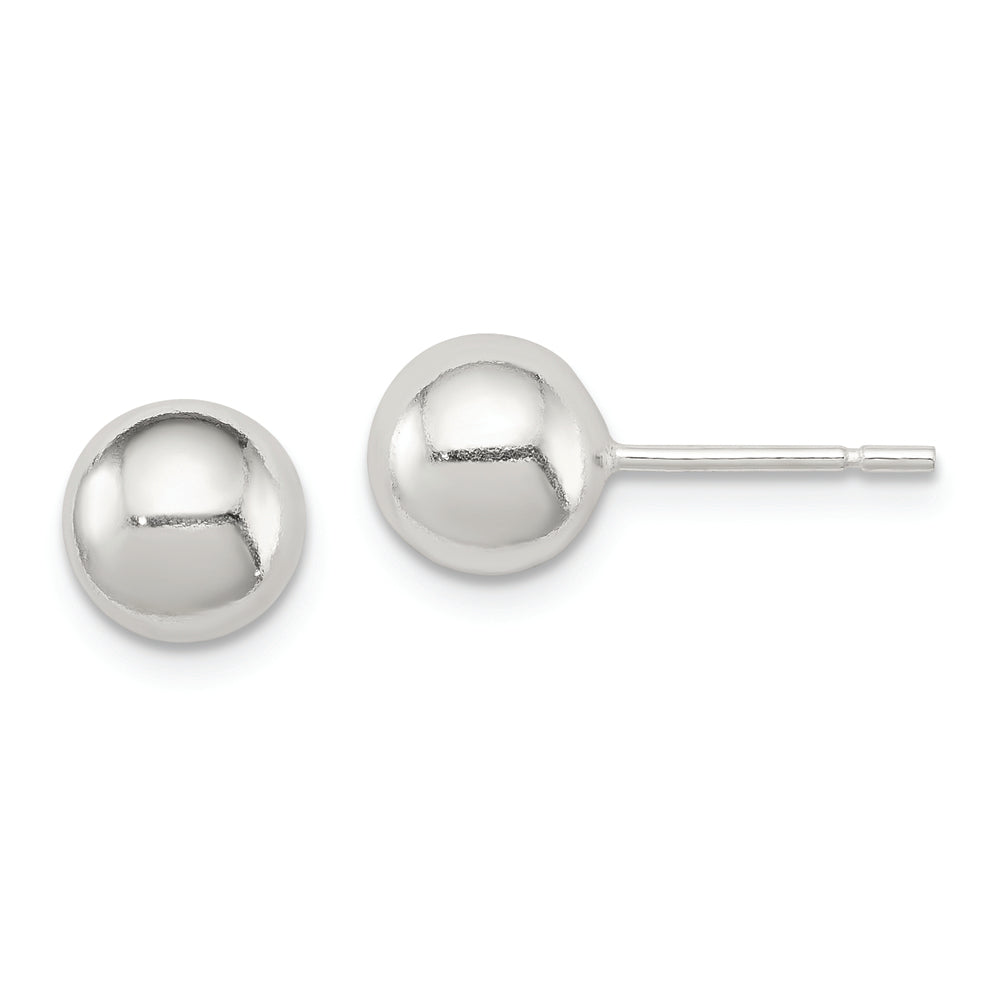 Sterling Silver Polished 7mm Ball Earrings - Solomon Jewelers