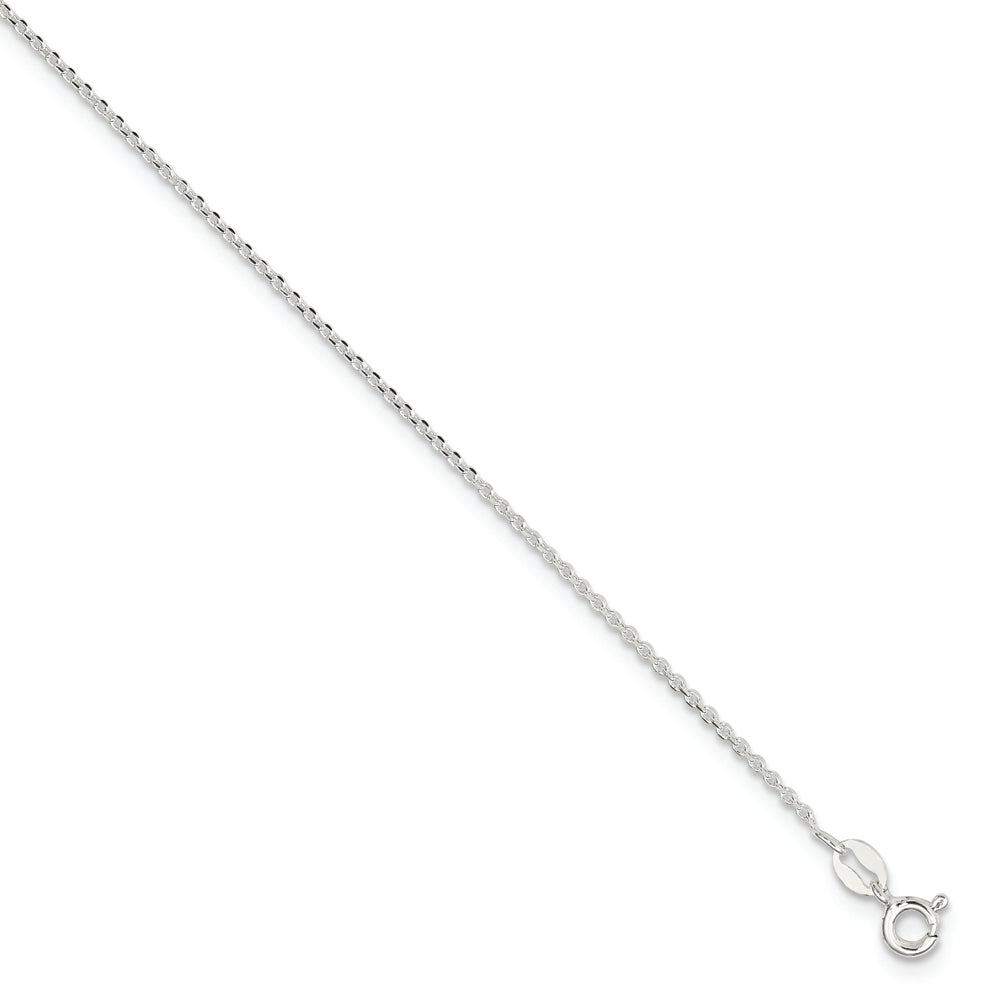 Sterling Silver 1mm Diamond-cut 9in Plus 1in ext. Anklet - Solomon Jewelers