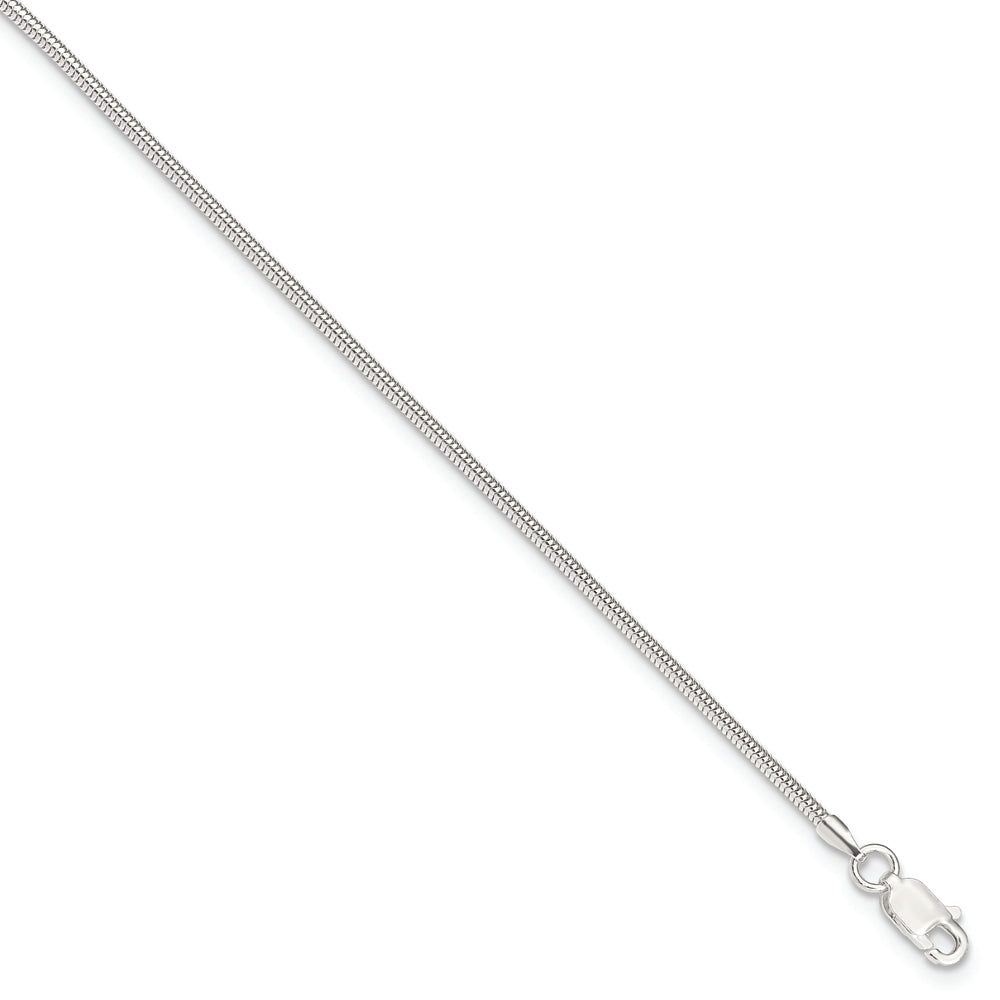 Sterling Silver 1.5mm Round Snake Chain 9in Plus 1in ext. Anklet - Solomon Jewelers