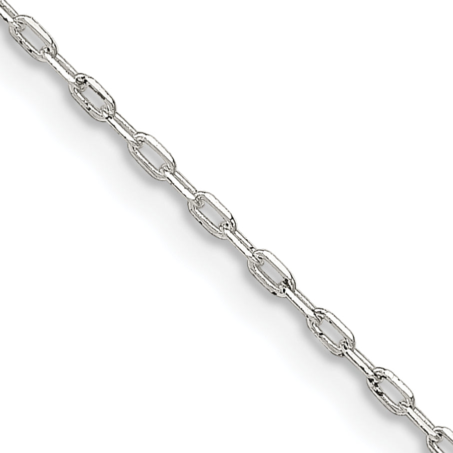 Sterling Silver 1mm Diamond-cut Long Link Cable Chain w/2in ext. - Solomon Jewelers