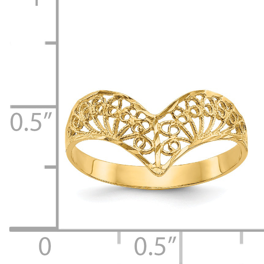 14k Diamond-Cut Filigree Ring - Solomon Jewelers