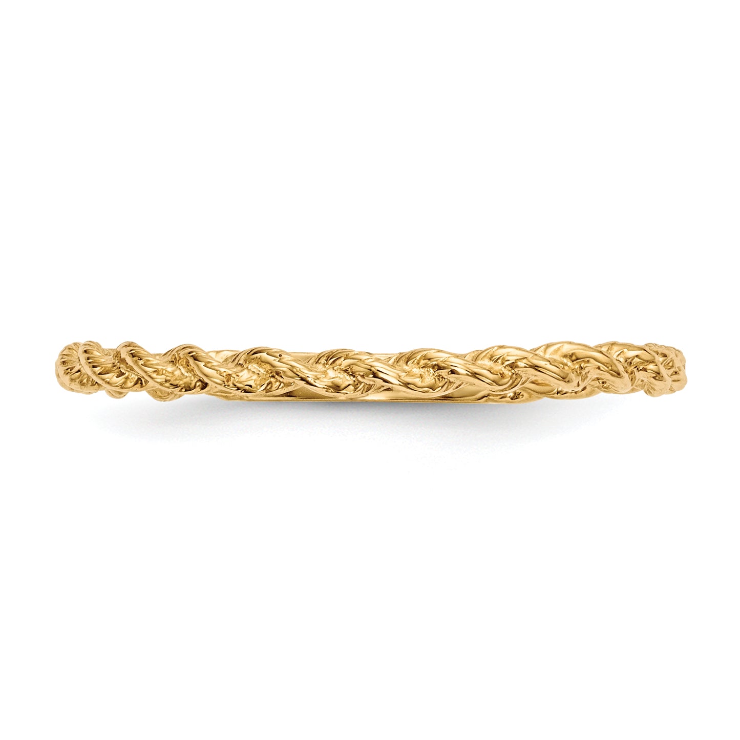 14K Yellow Gold Polished Twisted Rope Ring - Solomon Jewelers